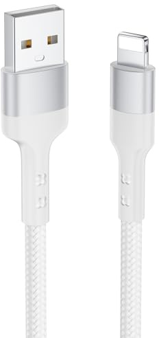 Baileku Cavo iPhone 1M Cavo Lightning USB Certificato MFi Cavetto Caricatore iPhone Carica Rapida Nylon Ricarica Filo Caricatore per iPhone 14 13 12 11 Pro Max Mini XS XR X 8 7 6 6s Plus SE, iPad