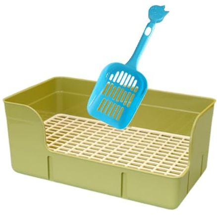 Ronyme Bac à Litière pour Lapin, Plateau Toilette Lapin, Entraîneur de Pot Utilisation, Bac à Urinoir pour Lapins, Facile à Nettoyage, Litière à Grille, pour Petits Animaux, Cochons d'Inde, Vert