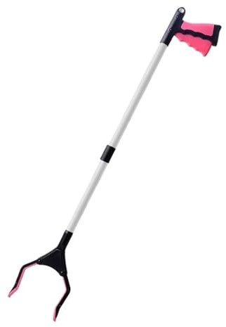 YUNFANOZ Pinzas Extensibles Larga, Pinza Larga, Bastón portátil StrongGrip, para ayudas de Alcance en Exteriores e Interiores(Light Red)