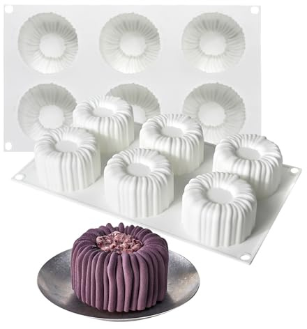 HanQZen 3D jordgubbe & hallon silikon bakformar set – flexibla dessertformar för moussetårta, brownies, gelé, glass och godis (fruktmönster) ((sammet) (vit))