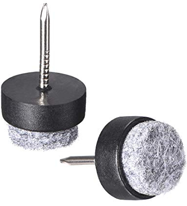 sourcing map Almohadilla deslizante de fieltro, protector de pata de mesa, silla para clavar en muebles Negro de 14mm de diámetro 40 Piezas