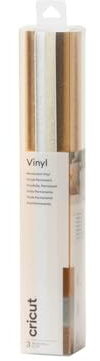 Cricut Permanent Vinyl | Textured Metallic Precious Metals | 61cm (24) | 3 x Self Adhesive Vinyl Sheets | for use with All Cricut Cutting Machines