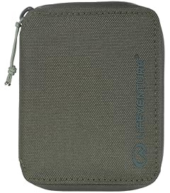 Lifeventure Cartera Plegable con Cremallera Protegida RFID, Cartera Delgada para Viajes, Material Reciclable, Oliva