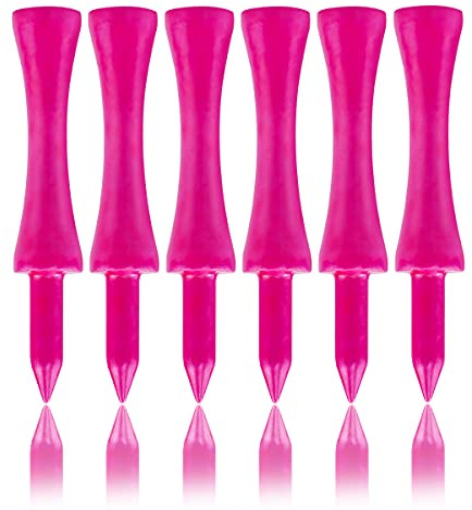 LIKOSO Bamboo Golf Tees Pink 60MM Pack of 100 Non Plastic Long Castle Golf Tees Biodegradable Sustainable