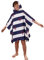 Dreamscene Anchor Towel Poncho Hooded for Kids Childrens boys Girls Bath Swimming Beach Absorbent Microfibre Changing Robe, Navy Blue White