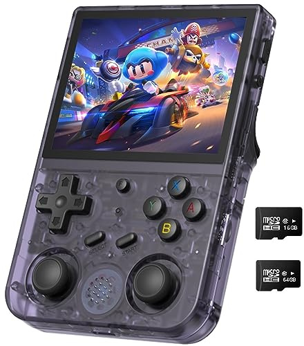 Voacle Anbernic RG353V Retro Handheld Game Console, Dual OS Android 11 and Linux System Support 5G WIFI 4.2 Bluetooth Moonlight Streaming TV Output 64G SD Card 4452 Games(Transparent Purple)