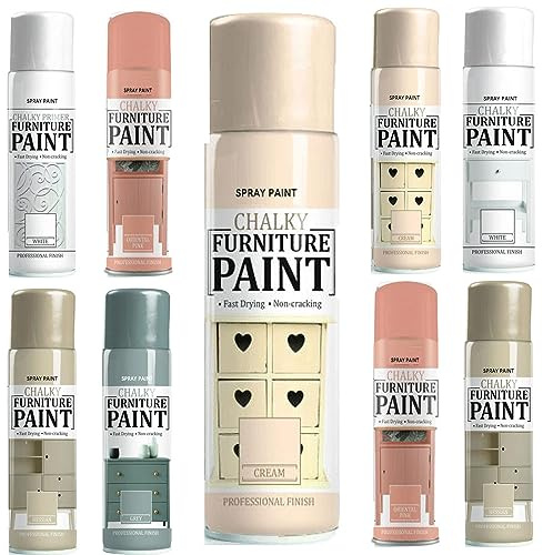 Classic Signature - 1 x Chalk Finish Clotted Cream Paint 400ml- 151 - Aerosol Furniture Spray Paint Smooth Touch Matt Finish Home and Office