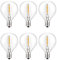 Hutsrai - Lote de 6 bombillas LED G40, bombillas de repuesto, E12, base de tornillos, irrompible, LED, para guirnaldas solares, color cálido