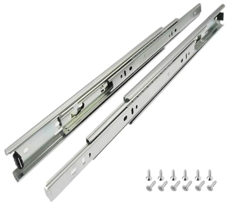 Schubladenschienen 350mm, 1 Paar (2 Stk.) Kugelauszug, 35mm Nut Schubladenauszug, Vollauszug Schubladenführungen mit Montageschrauben, Schubladen Schienensystem belastbar bis 35kg