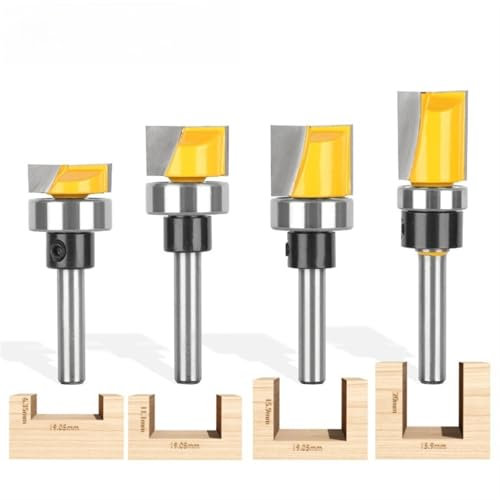 6mm Shank Surface Planing Bottom Cleaning Router Bits CNC Cutter Engraving Knife Router Bit Woodworking Tool(0.25in 4Pcs)