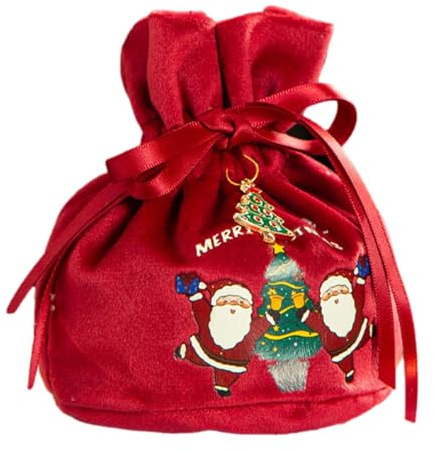 Bolsas de dulces de Merry Christmas – Bolsas de terciopelo con cordón