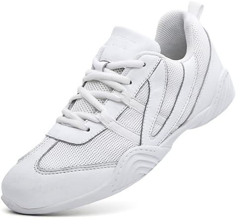 PPXID Girls' Lace-up Cheer Shoes Women's Lightweight Trainers Cheerleading Dance Shoes