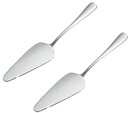 Pelle à gâteau Pelle à Tarte spatule Pizza en Acier Inoxydable avec Bord dentelé Fin pour Mariage Anniversaire fête Argent 2 pièces