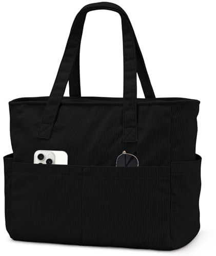 oscaurt Grand sac de plage, 9 poches XXL avec fermeture éclair, sac à main familial, sac de shopping pour femme, sac à bandoulière, sac à main, sac de voyage imperméable, sac de plage, sac de bain