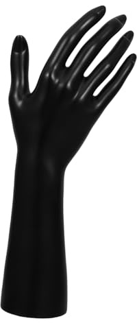 VALICLUD Manichino Espositore Mano Femminile Nero in Plastica, Porta Gioielli Per Anelli, Braccialetti e Orologi, Supporto Modulare Per Esposizione Vetrine e Arredamento Negozi