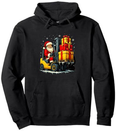 Costume Amusant de Père Noël pour Chariot élévateur de Noël Sweat à Capuche