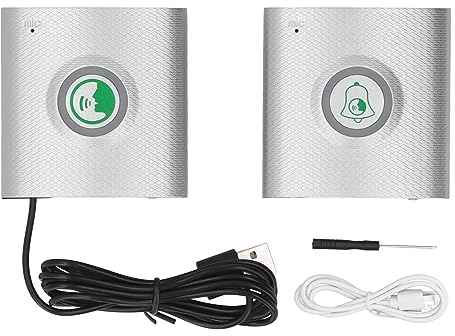 Intercomunicador inalámbrico con Timbre de Puerta por Voz, de Seguridad para el hogar, comunicación bidireccional de Larga Distancia para Oficina y Hospital, Plateado