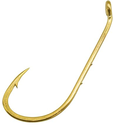 Amo da pesca con doppia punta, amo bocca angolata e gambo lungo dorato anello forato, acciaio ad alto tenore di carbonio Ocean Rock(8# (100 hooks))
