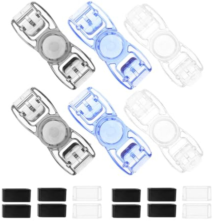 HEMOTON 6 Pièces Boucles et Attaches pour Lunettes de Natation Clips Plastique pour Boutons de Sangles Fixations pour Lunettes de Natation Réutilisables et Faciles à Remplacer