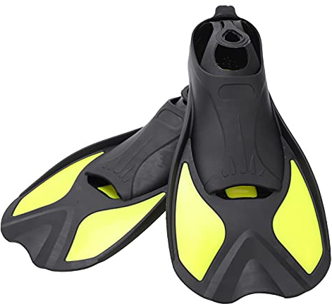 Palmes de Natation Adultes, Palmes de Plongée et Snorkeling pour Hommes et Femmes, en Caoutchouc TPR Doux avec Semelle Anti - Dérapante, Chaussures de Natation Légères pour Piscine (S)