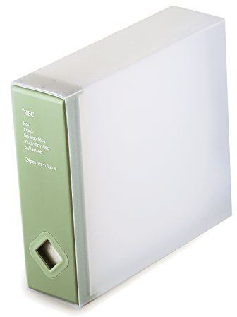 AhfuLife Custodia per CD/DVD, Multimedia Box Contenitore Salvaspazio Colorato Porta CD o DVD Bianco 24 CDs (Pea Green(one))