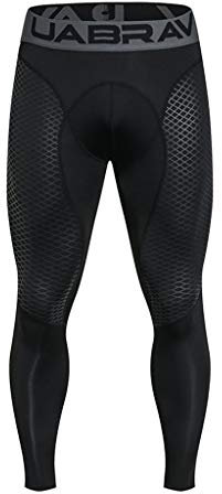 Yowablo Herren Sport Leggings Tight Running Long Laufhose Funktionshose (S,1- Schwarz)