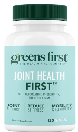Greens First Joint Health First - Natural Joint Support Supplement with MSM, Turmeric, Ashwagandha, & Ginger - for Joint Support - Non-GMO/Dairy-Free/Gluten-Free (120 Softgels)