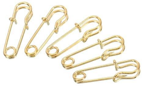 sourcing map 20pcs Trombone Épingles de Sûreté 1,06 Grand Métal Doré | Couture Épingles pour Draps Jupes Artisanats Trombone Broche Fabrication