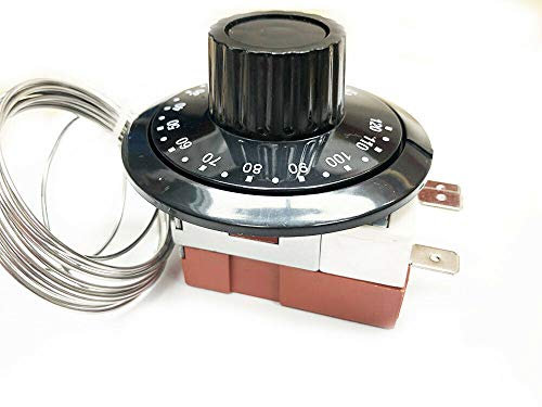 Baceyong Termostato meccanico capillare tubo manuale con riscaldamento/raffreddamento da 0 a 120 °C UK, termostato capillare TS-120SR interruttore di tempera a 3 pin regolatore di temperatura da 3