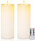 Homemory 10,2 cm x 25,4 cm Große Wasserdicht Outdoor Flackernden Flammenlose Kerzen, Batteriebetriebene LED Stumpenkerzen mit Fernbedienung und Timer, Long Lasting, Weiß, 2er-Set