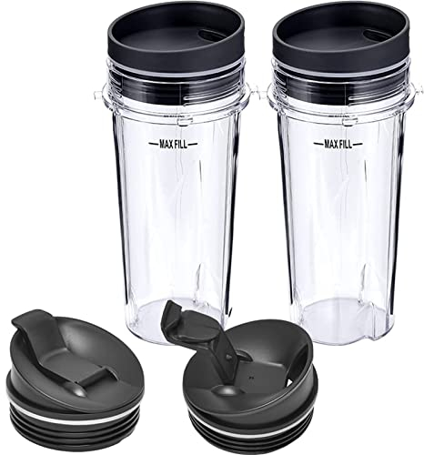 Ninja 16oz Single Serve Blender Cup with Lid and Seal - Plastic Juicer Bottle for Travel