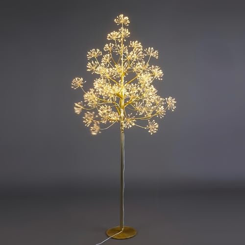 GIODICART Albero Faggio con 1568 Micro Led Luce Calda Altezza 180 cm Tronco e Rami Colore Oro