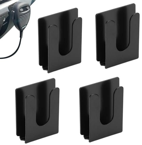 Yhuasia Lot de 4 supports de microphone, support de microphone de voiture, support de microphone radio pour voiture, clip de suspension pour téléphone portable, pour YAESU, Kenwood, ICOM