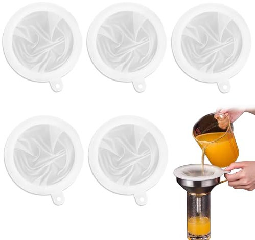 Sieb Fein, 5 Stück Feines Sieb Mit Griff Ultrafeines Trichterfilte 100/200/300/400/450 Mesh Haarsieb Haushaltssieb Handsieb Küchensieb für Saft Kaffee Suppe Küche Netzsieb