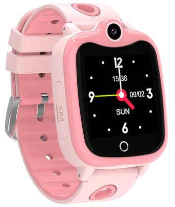 Montre Connectée Enfant 4G/GPS/WiFi/Appel Vidéo, Montre GPS Enfant avec Chat Familial, SOS, Téléphone Etanche Jeux Réveil Mode Classe, IP68, Montre Intelligente Enfants Smartwatch Cadeau pour 4-12 Ans