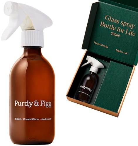Purdy & Figg | Counter Clean Bottle for Life | 300ml Refillable Spray Bottle | Adjustable Trigger | Sustainable & Reusable | Cleaning Solutions | Easy Mix & Use for All Surfaces
