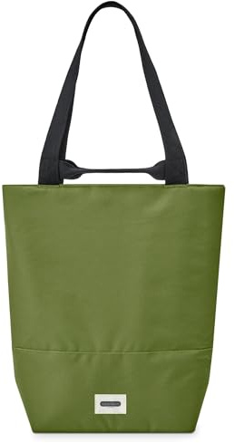 BLACK+BLUM Isolierte Einkaufstasche | 15 x 40 cm | Moos | Wasserabweisende, auslaufsichere Kühltasche Einkauf | Kühltasche groß für Alltag & Einkauf | BPA-freier Kühlbeutel für unterwegs