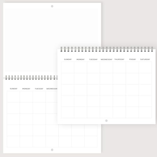 Tom klippbok väggkalender - tom väggkalender, odaterad fotokalender gör din egen 2025, spiralbunden hängande månadskalender (12 tum x 9 tum, 200 g kartong, 24 ark)