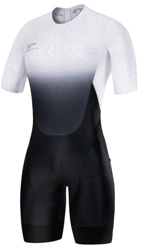 Santic Triathlon kostym, extra elastisk, mjuk, bekväm, tri-suit, Svart kortärmad, XL