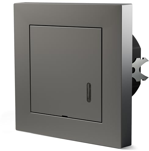 Scandinavian home Bewegungsmelder Innen - HF Bewegungsmelder Lichtschalter Standardmaß 55-180° 15m Erfassung, mit 3-Draht-Technik/Neutralleiter für LED, Unterputz Montage - Anthrazit Matt