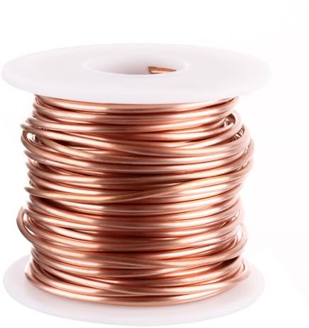 CYEER 1 Roll 12 Gauge Soft Copper Wire, 2mm x 22m Copper Coil Wire for DIY Craft, Spool Pure Copper Wrao for Jewelry Making Beading Garden Plants Motor Transformers Inductors loudspeakers