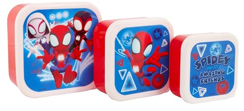 Marvel Spidey Amazing Friends Lunch Boxes, Polypropylene, Blue & Red