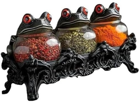 HUFENYU Frascos De Especias De Boticario Witchy Frog, Hechos A Mano, De Estilo Vintage, con Tapas De Rana. Frascos De Especias De Boticario Frog For Sal, Pimienta, Hierbas(1pcs)