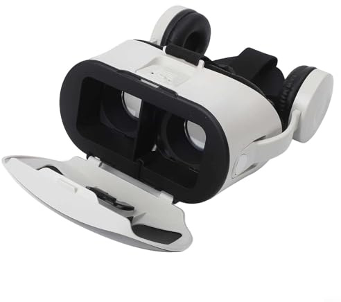 Smarbettiy Virtual Reality Headset for iPhone and for Android Smartphones 5.5 to 6.7 Inch, 3D VR Glasses,Built-in and Controller for Mobile Gaming and Movies(White)