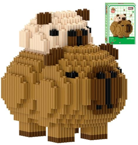 WFKKMEQ Capybara Blocs de Construction, Jeux de Construction Mini Block Models 3D Mini Blocs de Puzzle Micro Bloc de Constructions Figurines Modèle Building Block Set pour Cadeaux d'anniversaire