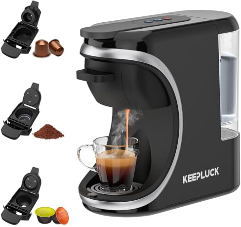 KEEPLUCK Cafetera de cápsulas 3 en 1 para Nespresso Original/para Dolce Gusto/polvo, compacta y ahorra espacio, 600 ml (ST-551)