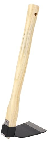 Klanata Zappa a Mano in Acciaio al Carbonio con Manico in Legno Intagliato per la Coltivazione del Terreno e Il diserbo - Strumento Manuale Leggero con Design a Cuneo Antiscivolo a Doppia
