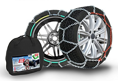 COMPASS Schneeketten SUV-Van für Reifen 215/60 R17, extra stark 16x27mm, TÜV geprüft, (240), 1 Paar