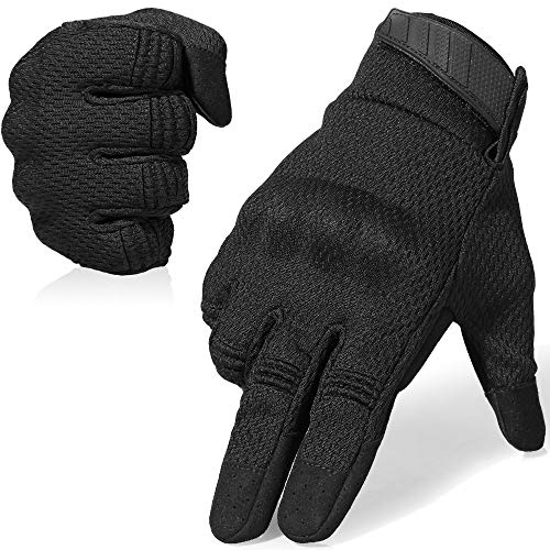 WTACTFUL Flexible atmungsaktive Taktische Handschuhe Einsatzhandschuhe Tatical Gloves Herren Vollfinger Touchscreen-Handschuhe Gilt für Kletter Radfahren Motorrad Jagd L Schwarz
