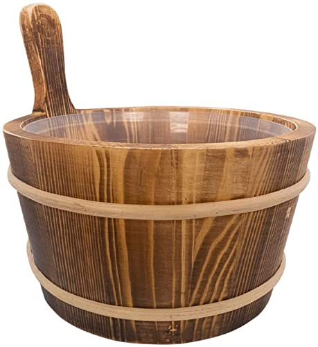 SudoreWell Saunakübel | Red Cedar Sauna Kübel | Sauna Zubehör | Inklusive Griff | Hochwertige Verarbeitung | Saunaeimer | 4,0L | Sauna Eimer | Inklusive Kunststoffeinsatz
